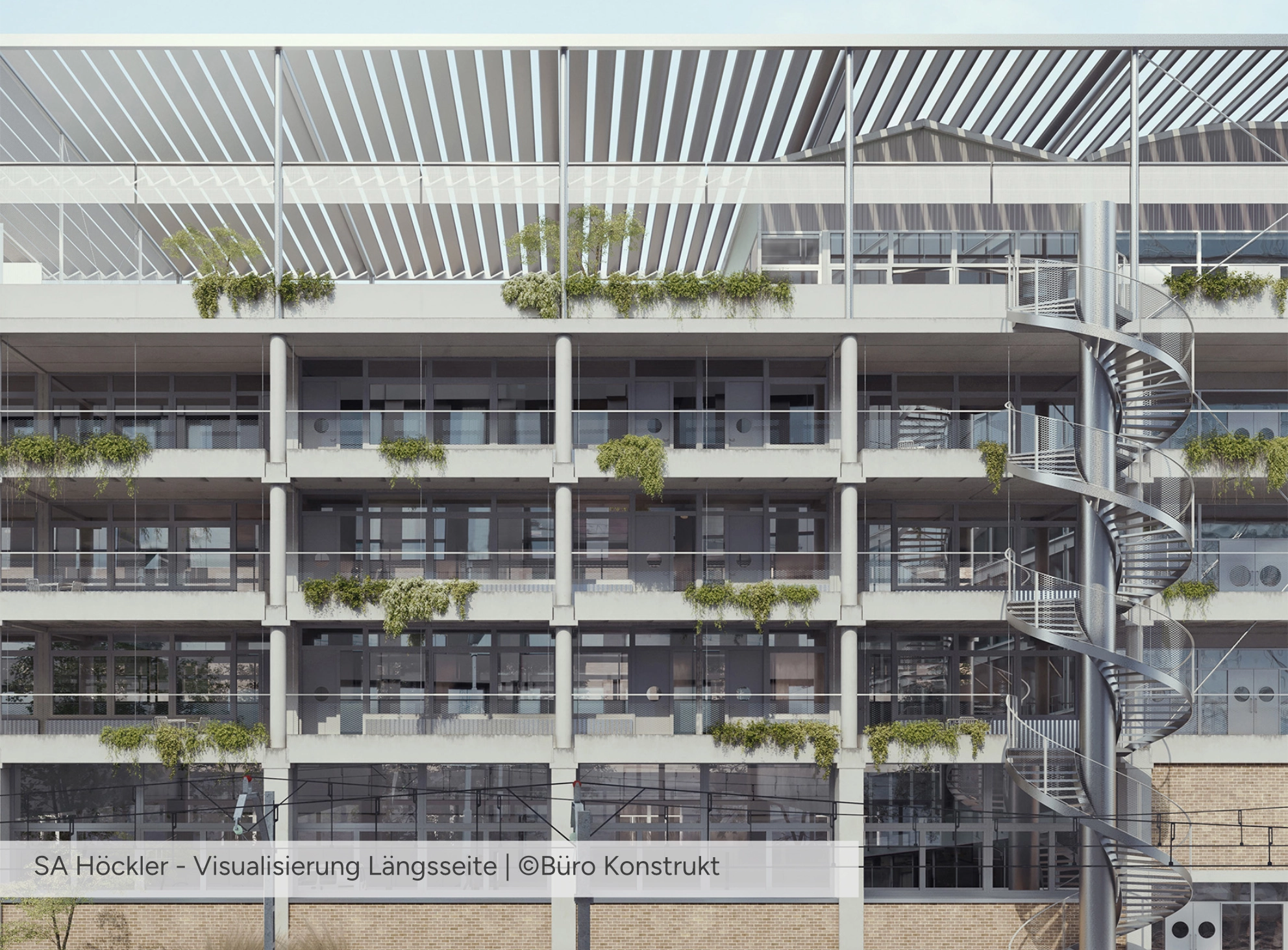 Schulanlage Höckler - Visualisierung Längsfassade