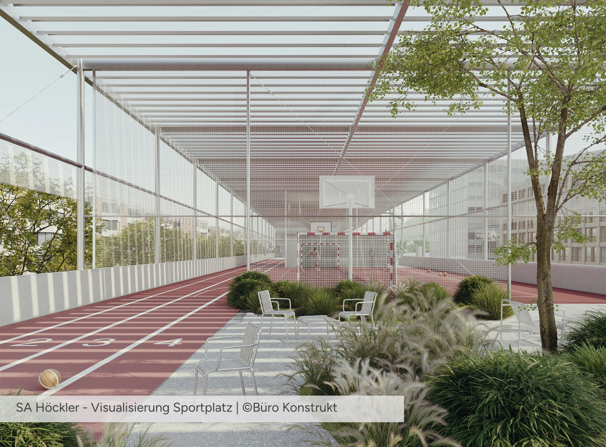 Schulanlage Höckler - Visualisierung Sportplatz