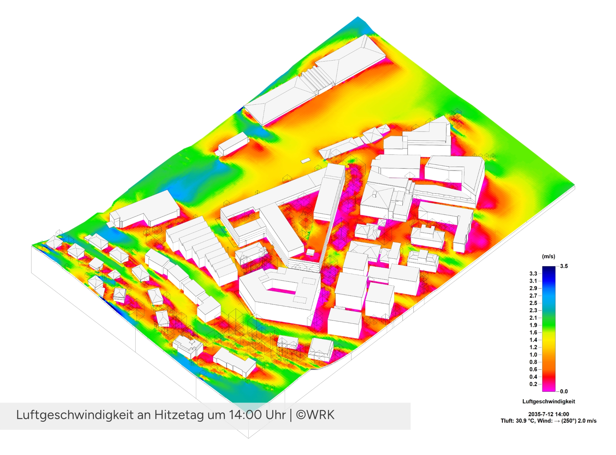 Mikroklimastudie - Luftgeschwindigkeit