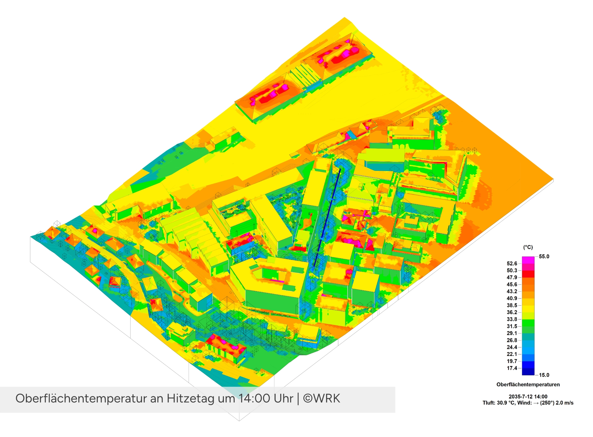 Mikroklimastudie - Oberflächentemperatur