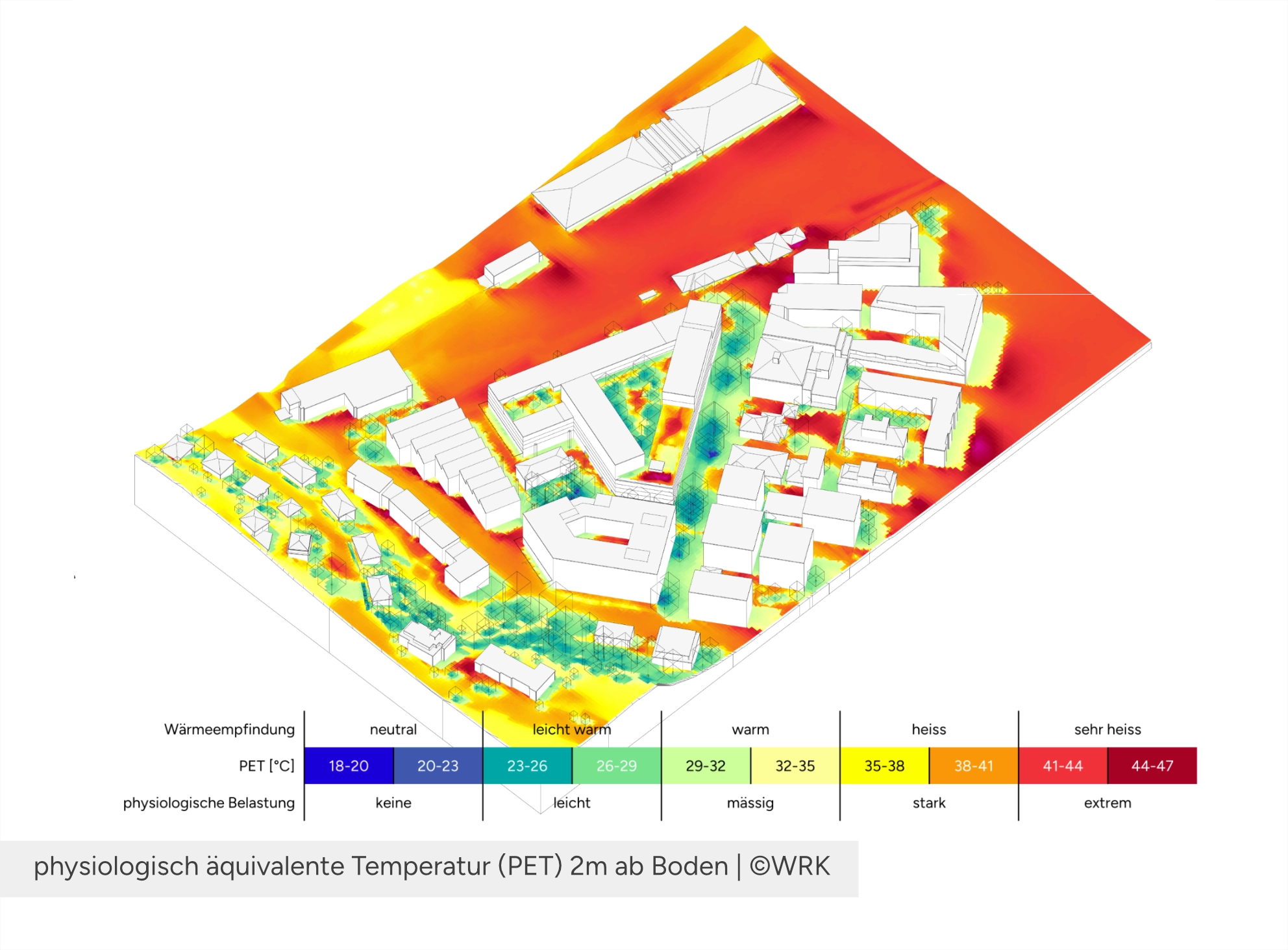Mikroklimastudie - physiologisch äquivalente Temperatur (PET)