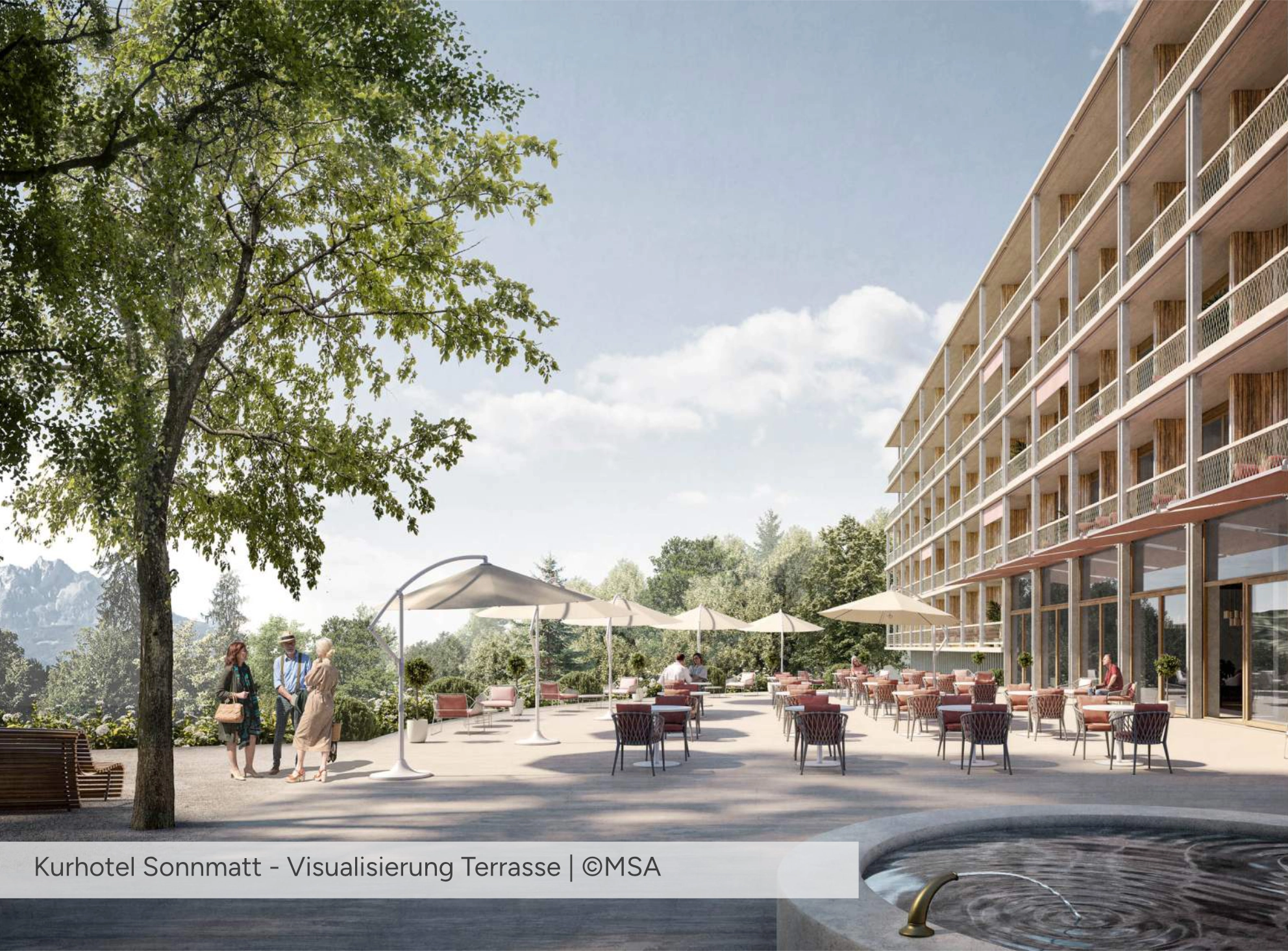 Kurhotel Sonnmatt Visualisierung Terrasse